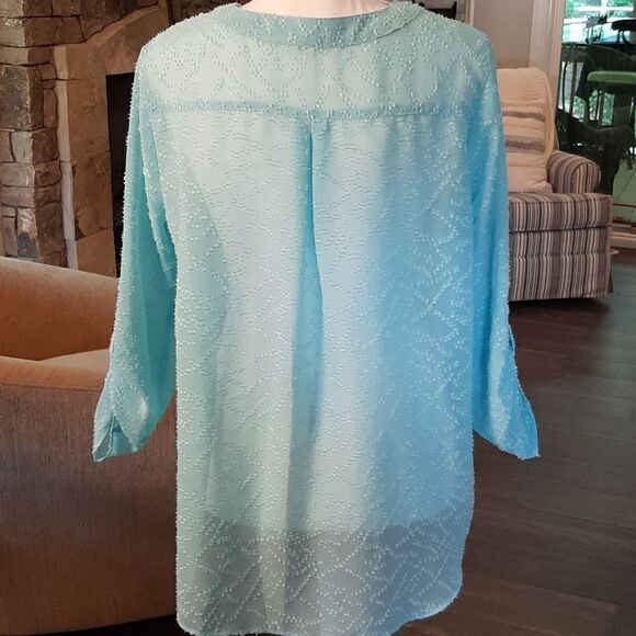 Cato 3/4 Sleeve Size Small Blue Blouse - Picture 3 of 8